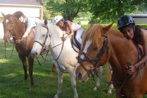 Lucas and Skittles learning ride !